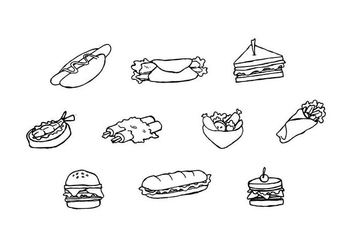 Free Sandwich Collection Sketch Vector - vector gratuit #442821 