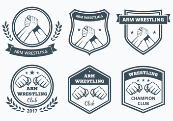 Arm Wrestling Badge Collection - бесплатный vector #443041