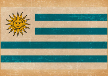 Old Grunge Flag of Uruguay - бесплатный vector #443161