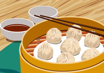 Chinese Steamed Dumplings - Free vector #443211