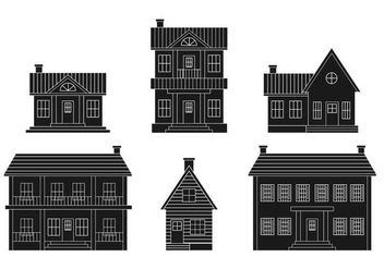 Colonial house vector set - бесплатный vector #443271