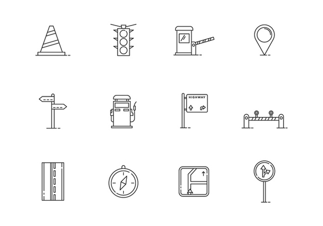 Outline Traffic Icons - Free vector #443621