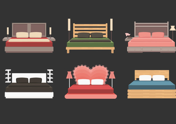 Headboard With Bed Vector Collection - бесплатный vector #443901