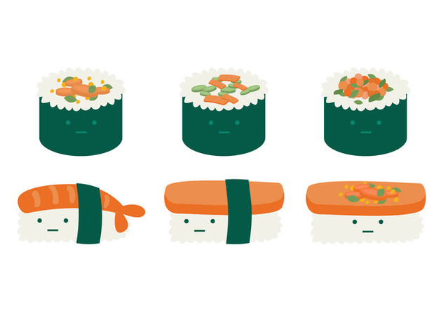 Cute Temaki Collection - Free vector #443911