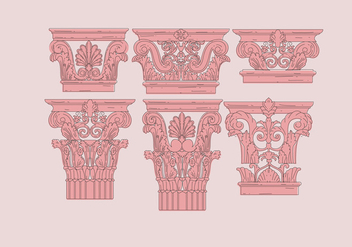 Corinthian Pink Color Vectors - Free vector #444001