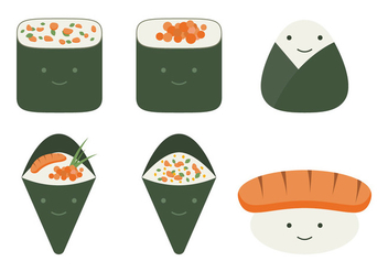 Cute Temaki Collection - Free vector #444151