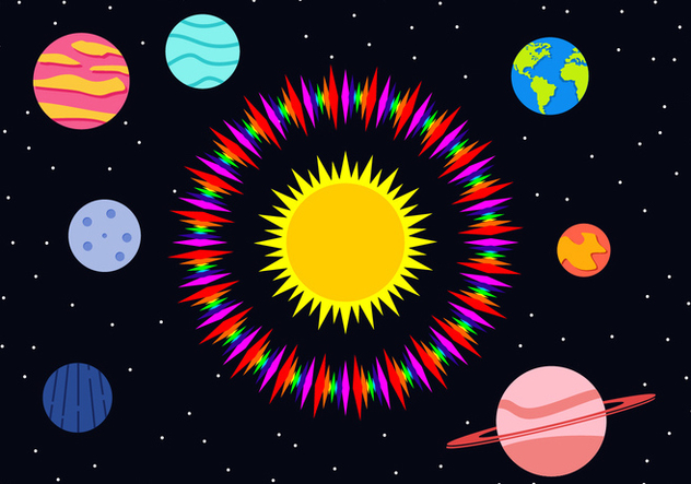 Flat Planets Free Vector - Free vector #444171