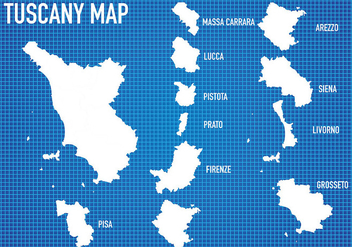 Tuscany Map Vector - vector gratuit #444281 