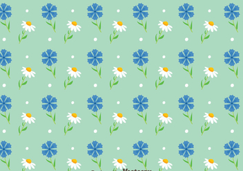 Blubonnet And Camomile Flowers Pattern Vector - бесплатный vector #444301