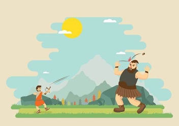 Free David Fighting With Goliath Illustration - Kostenloses vector #444331