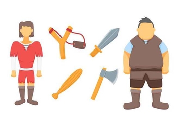 Free Outstanding David and Goliath Vectors - Free vector #444381
