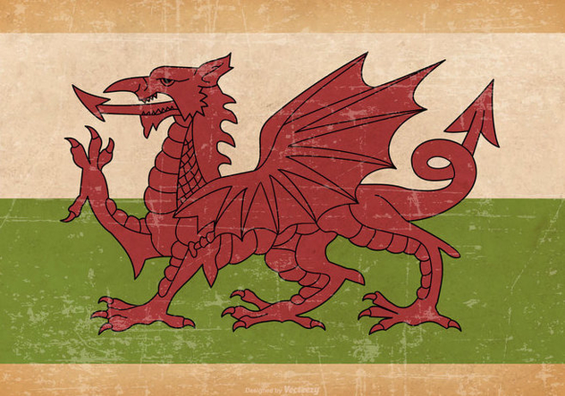Old Grunge Flag of Wales - бесплатный vector #444581