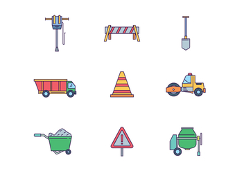 Road Construction Icons - vector gratuit #444951 