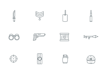 Outline Military Icons - Free vector #445071