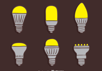Hand Drawn Led Light Lamp Collection Vectors - Free vector #445081