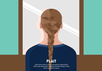 Girl with Braid or Plait Background - vector gratuit #445111 