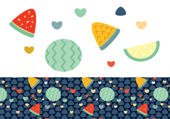 Ditsy Watermelon Background Vector - Free vector #445321