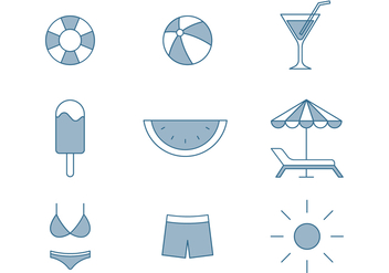 Summer Icons - vector #445501 gratis