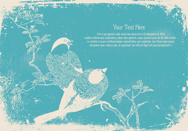 Vintage Bird Text Template - Free vector #445511