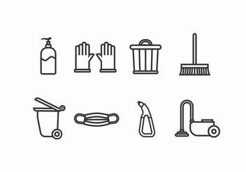 Cleaning tools set icon - Kostenloses vector #445641