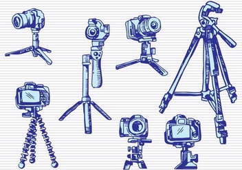 Camera Tripod Sketch Drawing Style - Free vector #445681