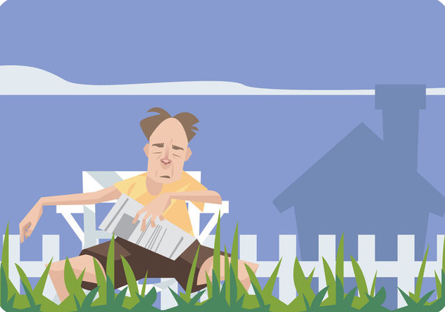 Old Man Sleeping in a Lawn Chair Vector - Free vector #445691