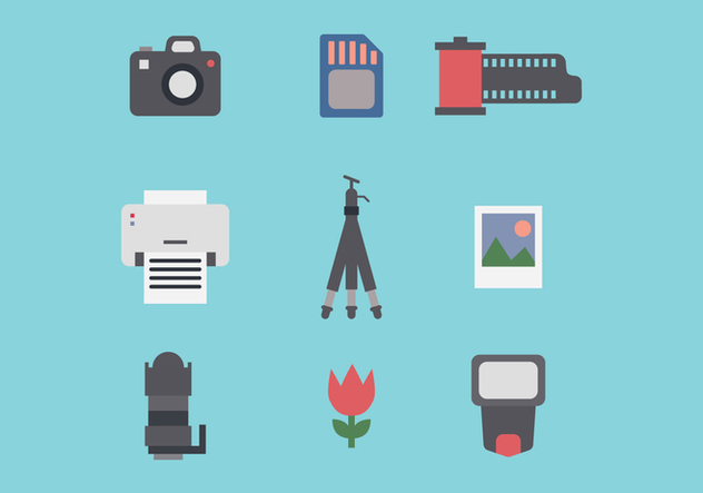 Set Of Photography Flat Icons - бесплатный vector #446021