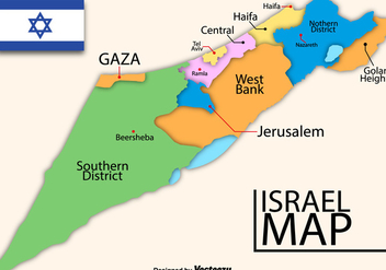Vector High Detailed Map Of Israel - vector #446291 gratis