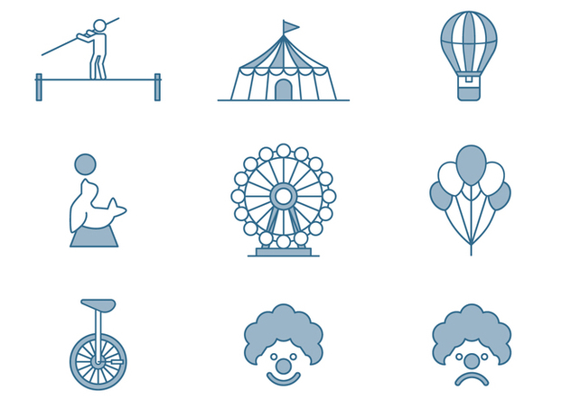 Circus Icons - Free vector #446401