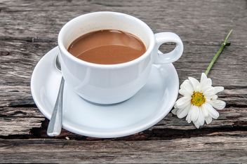 Cup of coffee and flower - image gratuit #452391 