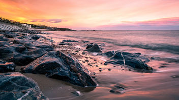 Sunset on the beach - Stonehaven, Scotland - Seascape photography - Free image #456401