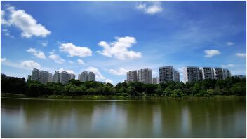 Punggol park and the nearby public housing - image gratuit #500111 