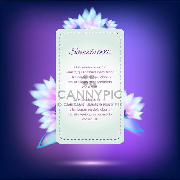 Invitation card on violet background with colorful flowers - vector gratuit #126141 