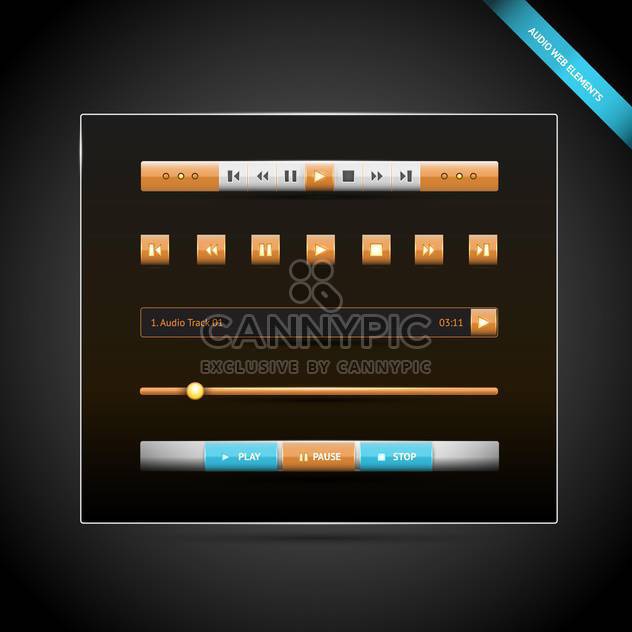 Media control navigation panel with video web elements - Free vector #126161
