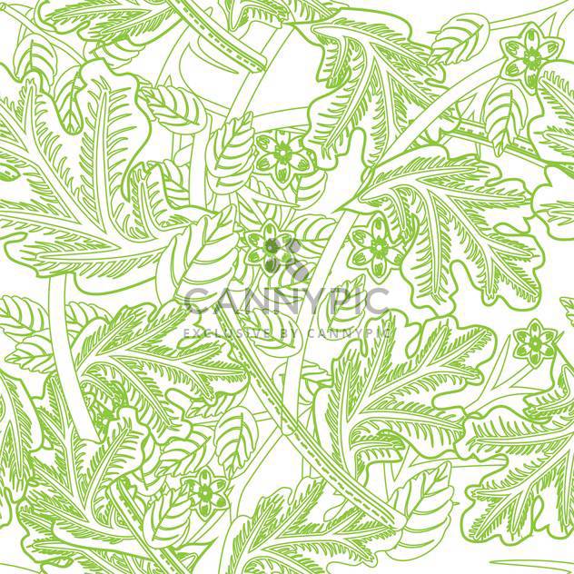 Vector floral background in white and green colors with ornate leaves - Free vector #126231