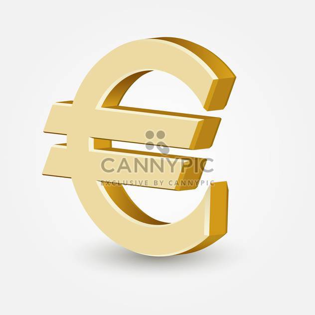 Vector golden color euro sign on white background - Free vector #126361