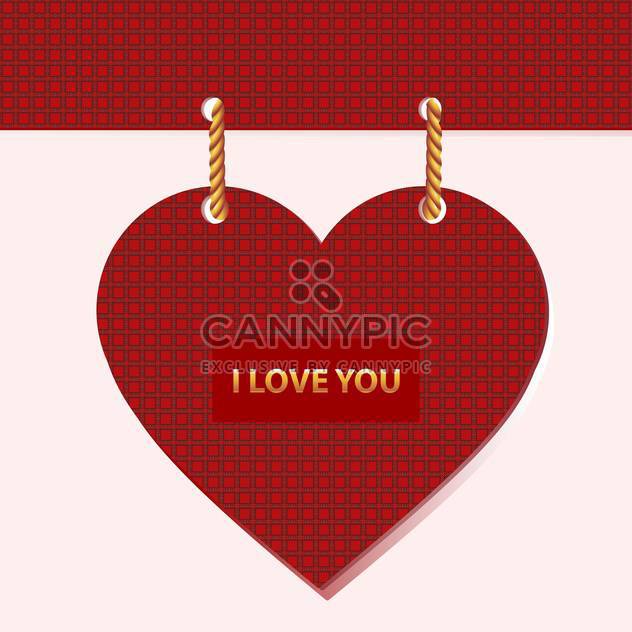 Vector valentine card with red heart and text place - Kostenloses vector #126381
