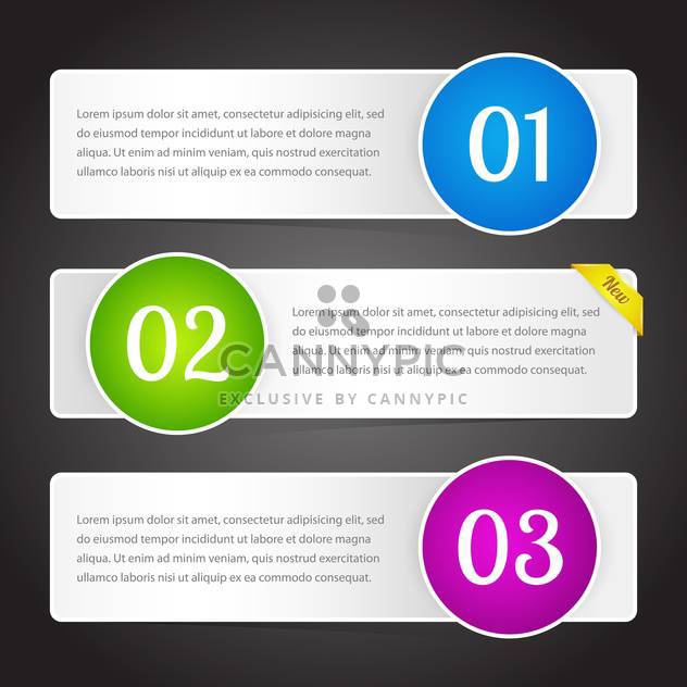 vector illustration of banners with colorful numbers and text place - бесплатный vector #126411