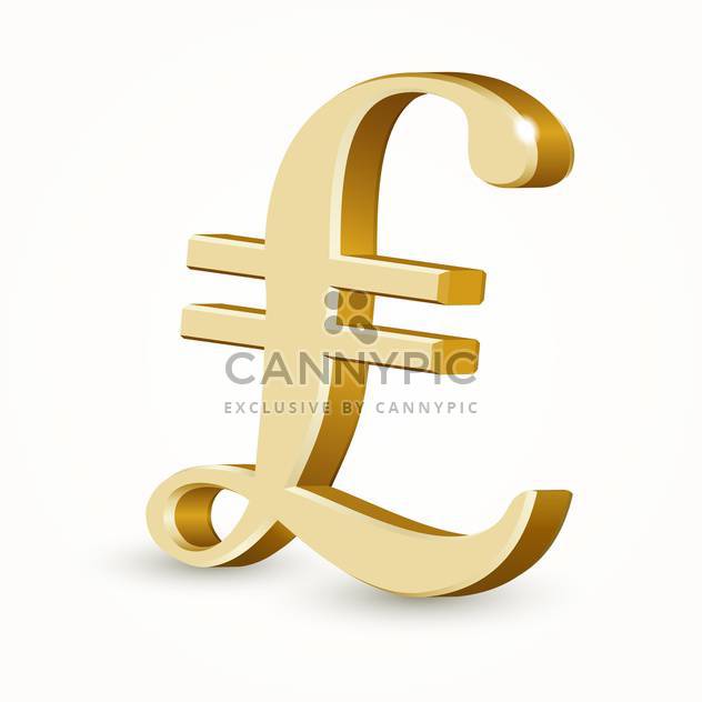Vector illustration of golden Italy lira sign on white background - бесплатный vector #126541