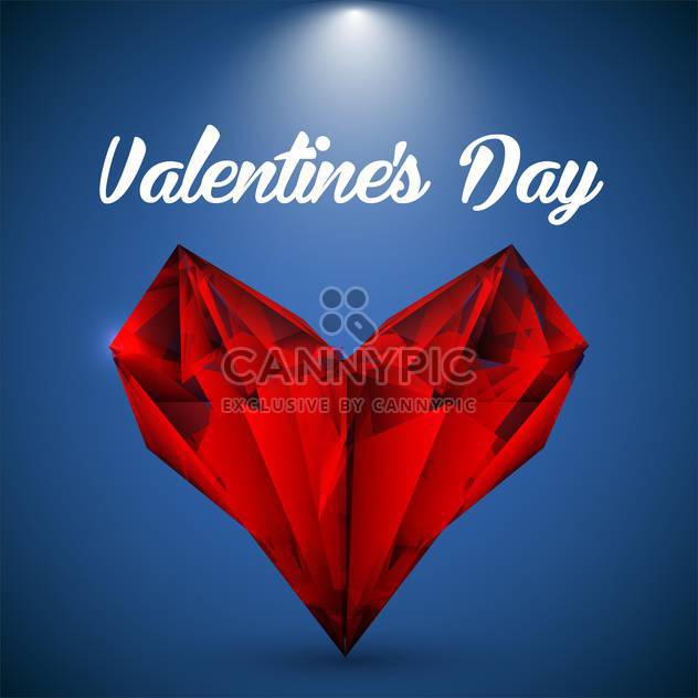Vector red crystalline heart on greeting card for Valentine's day - Kostenloses vector #126561
