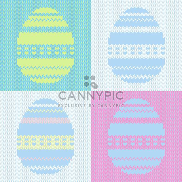 Vector illustration of knitted easter card with painted eggs - vector gratuit #126691 
