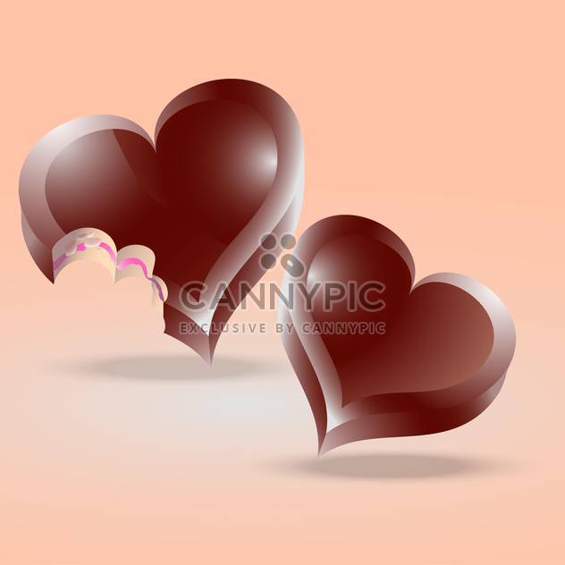 heart shaped chocolate cakes on pink background - бесплатный vector #126731