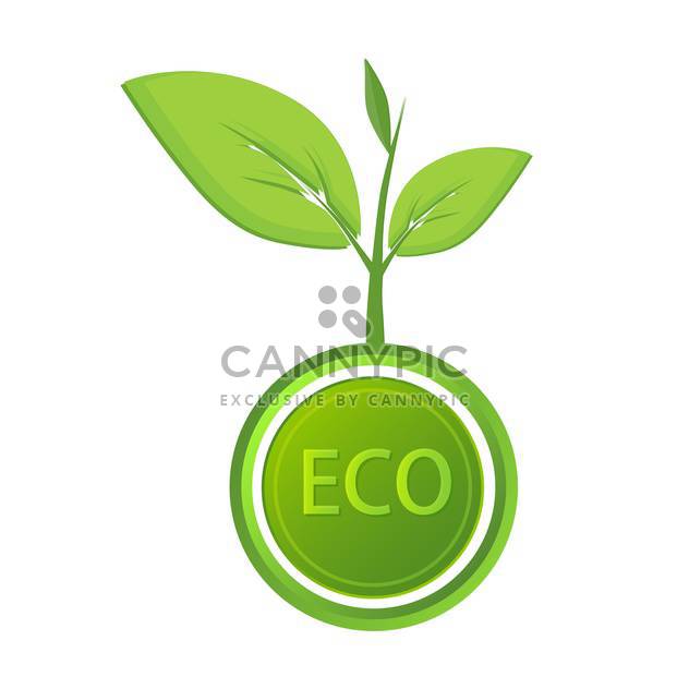 Vector eco icon label on white background - Free vector #127071