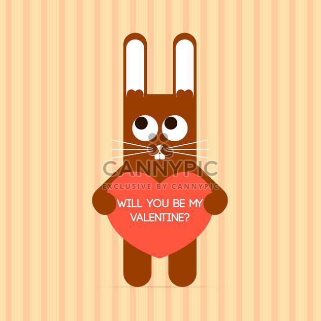 Vector cute rabbit with Valentine card and text place - Kostenloses vector #127121