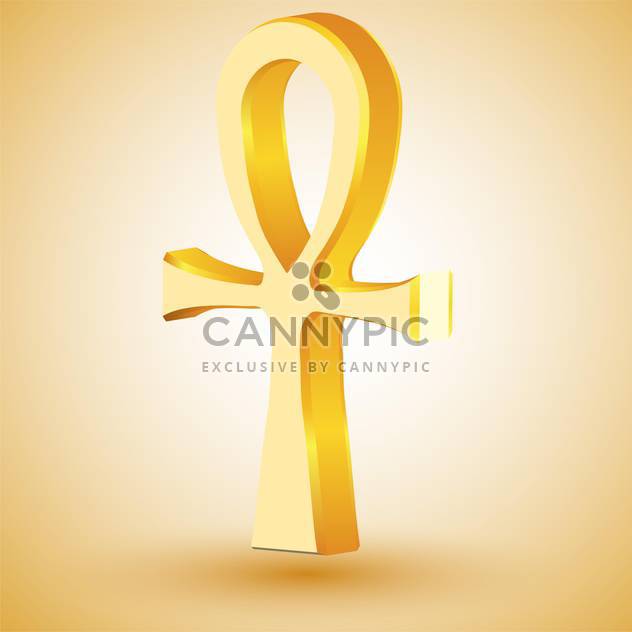 golden egyptian cross on beige background - vector #127311 gratis