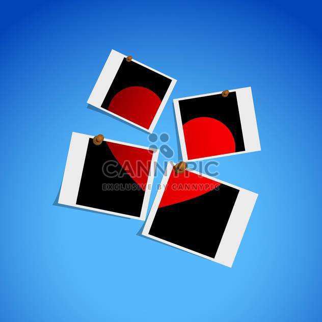 Four pictures of one heart on blue background - Kostenloses vector #127371