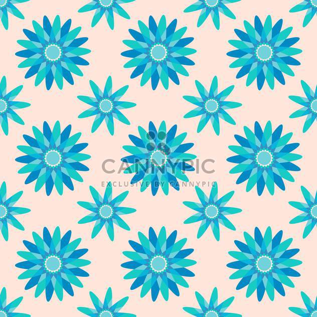 Seamless blue color floral pattern background - vector #127411 gratis