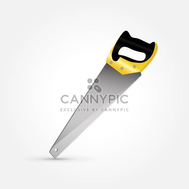 vector illustration of hand saw on grey background - vector gratuit #127491 
