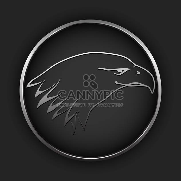 Vector black button with drawing eagle in circle - Kostenloses vector #127501