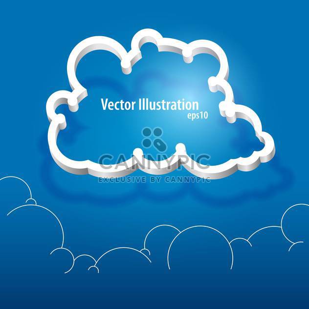 Vector cloud icon on blue background with text place - Kostenloses vector #127551